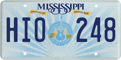 MS license plate HIO248
