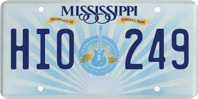 MS license plate HIO249