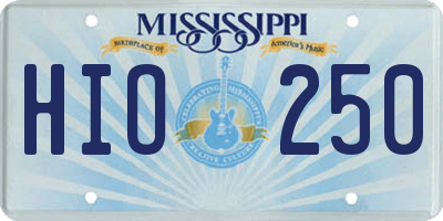 MS license plate HIO250