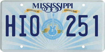 MS license plate HIO251