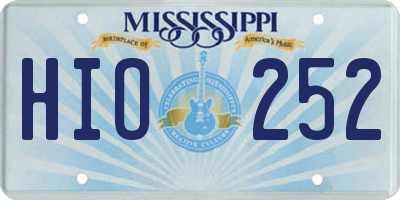 MS license plate HIO252