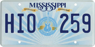 MS license plate HIO259