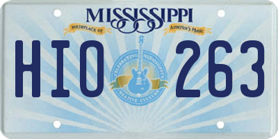 MS license plate HIO263