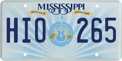 MS license plate HIO265