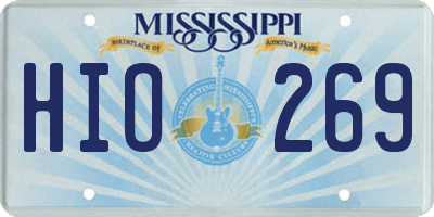 MS license plate HIO269