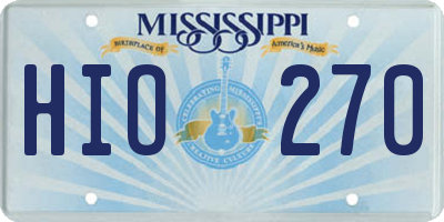 MS license plate HIO270