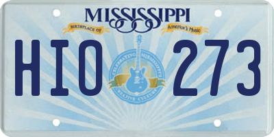 MS license plate HIO273