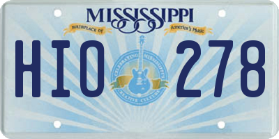 MS license plate HIO278