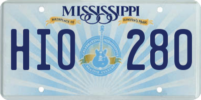 MS license plate HIO280