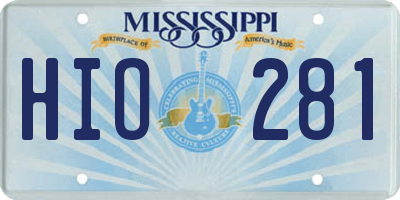 MS license plate HIO281