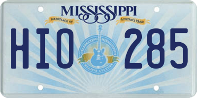 MS license plate HIO285