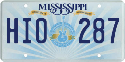 MS license plate HIO287