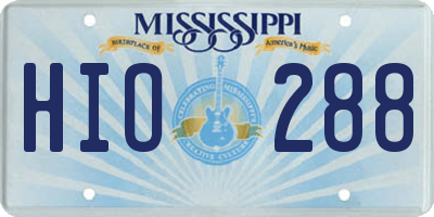 MS license plate HIO288