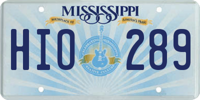 MS license plate HIO289