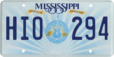 MS license plate HIO294