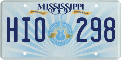 MS license plate HIO298