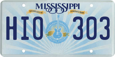 MS license plate HIO303