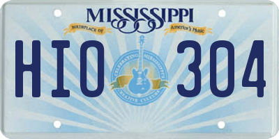 MS license plate HIO304