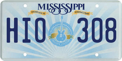 MS license plate HIO308