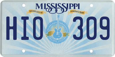MS license plate HIO309