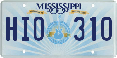 MS license plate HIO310