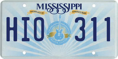 MS license plate HIO311
