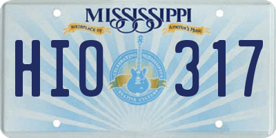 MS license plate HIO317