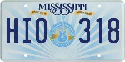 MS license plate HIO318