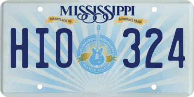 MS license plate HIO324