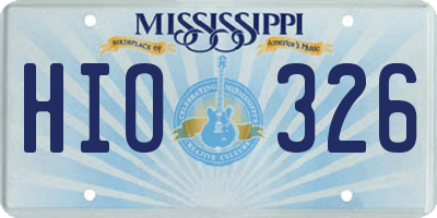 MS license plate HIO326