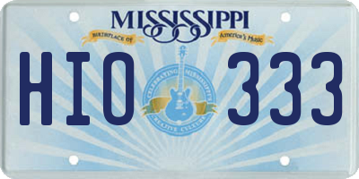 MS license plate HIO333