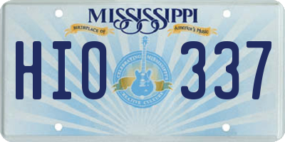 MS license plate HIO337