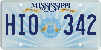 MS license plate HIO342