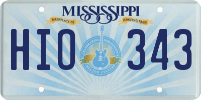 MS license plate HIO343