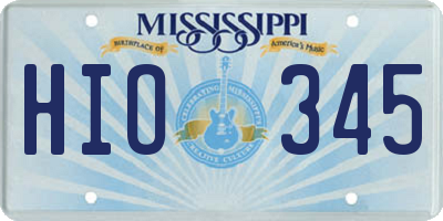 MS license plate HIO345