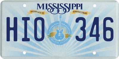 MS license plate HIO346