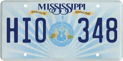 MS license plate HIO348