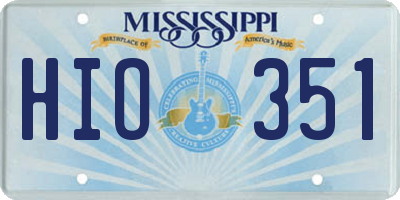 MS license plate HIO351