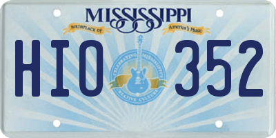 MS license plate HIO352