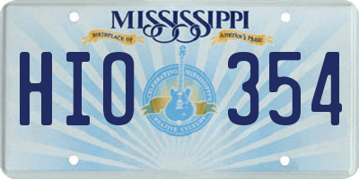 MS license plate HIO354