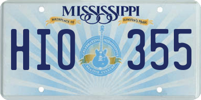 MS license plate HIO355