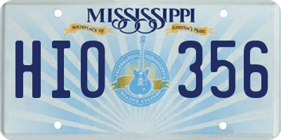 MS license plate HIO356