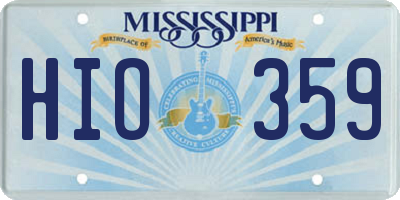 MS license plate HIO359