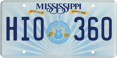 MS license plate HIO360
