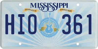 MS license plate HIO361