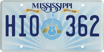 MS license plate HIO362