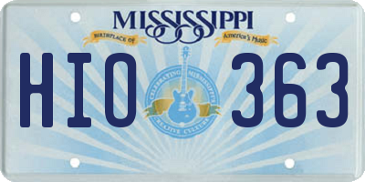 MS license plate HIO363