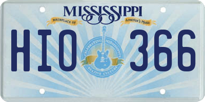 MS license plate HIO366