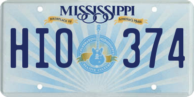 MS license plate HIO374