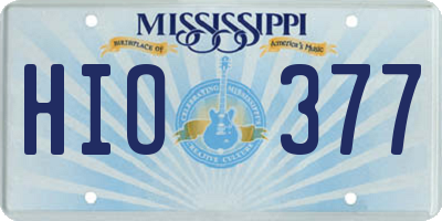 MS license plate HIO377